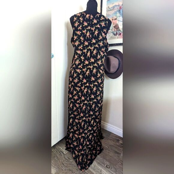 VTG 90s Zoe International Floral Dress Whimsigoth Witchy Feminine Cottagecore L - Picture 6 of 9
